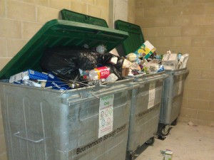 Overflowing Recycling Bins