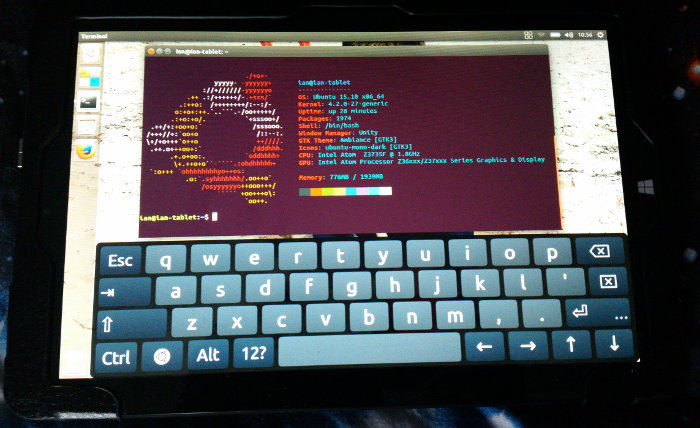 Ubuntu 15.10 on a Linx 1010B tablet