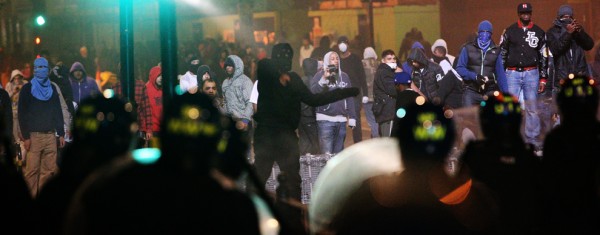 Rioters in Tottenham on Sunday