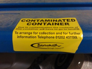 Contaminated Container Sticker