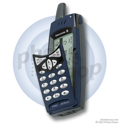 Phone with a keypad on a flip-down section, to expose a larger screen