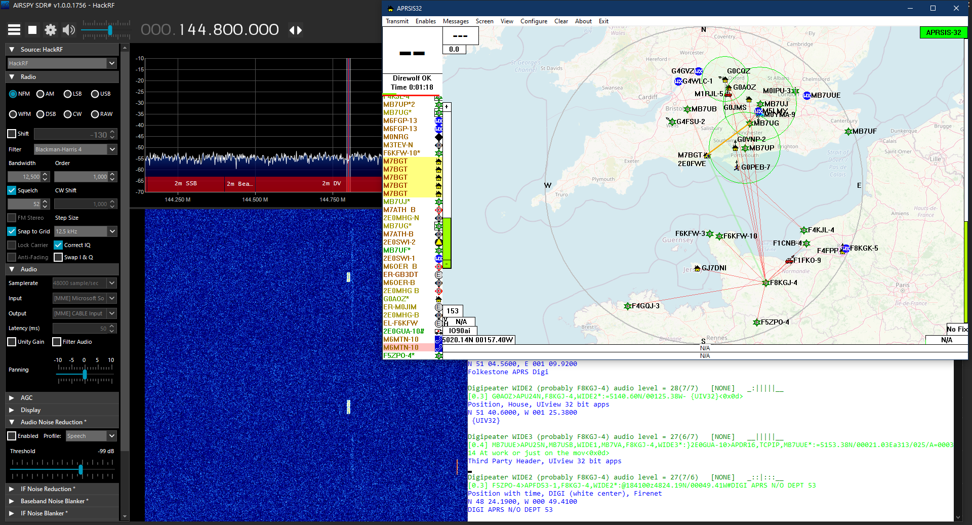 APRS data displayed on a PC