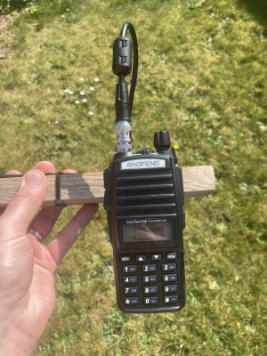 Close-up of handheld radio