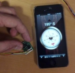 Compass Module next to iPhone Compass