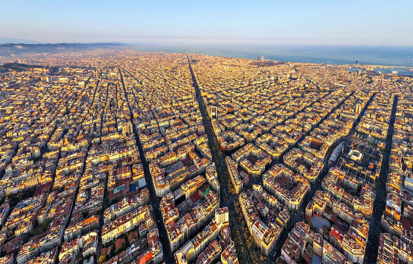 Aerial view of Barcelona