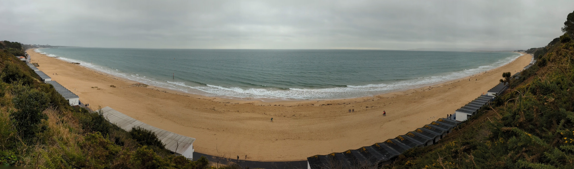 Panorama of Bournemouth Beach from Boscombe to Sandbanks