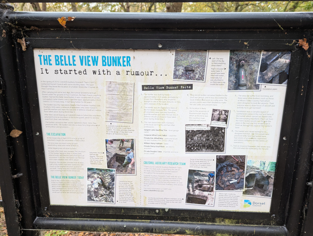 Sign explaining the history of Belle View Bunker