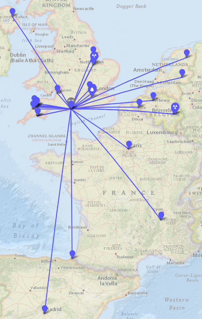 Map of contacts