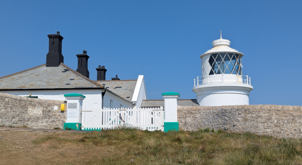 Top of a lighthouse and some outbuildings