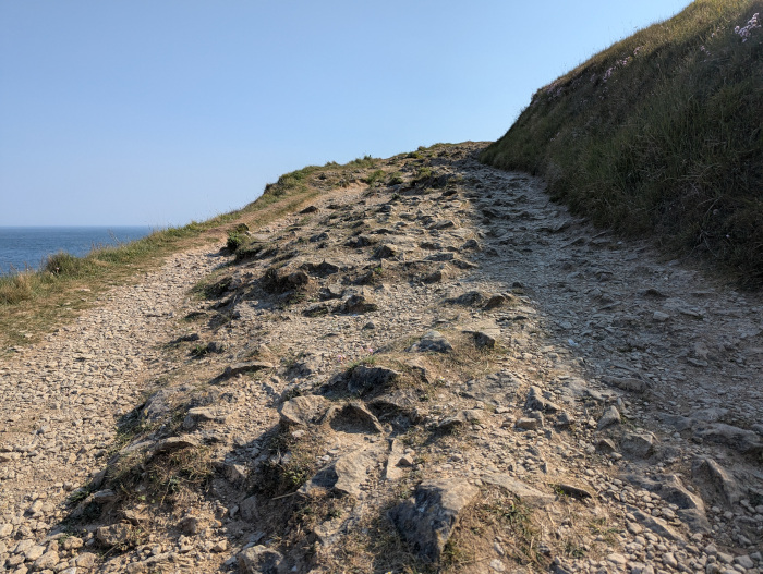 Steep rocky and gravelly slope