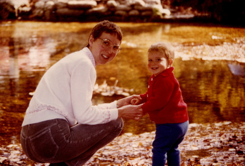 Me and my mum at the ford. I am a baby in the photo and she is in her twenties.