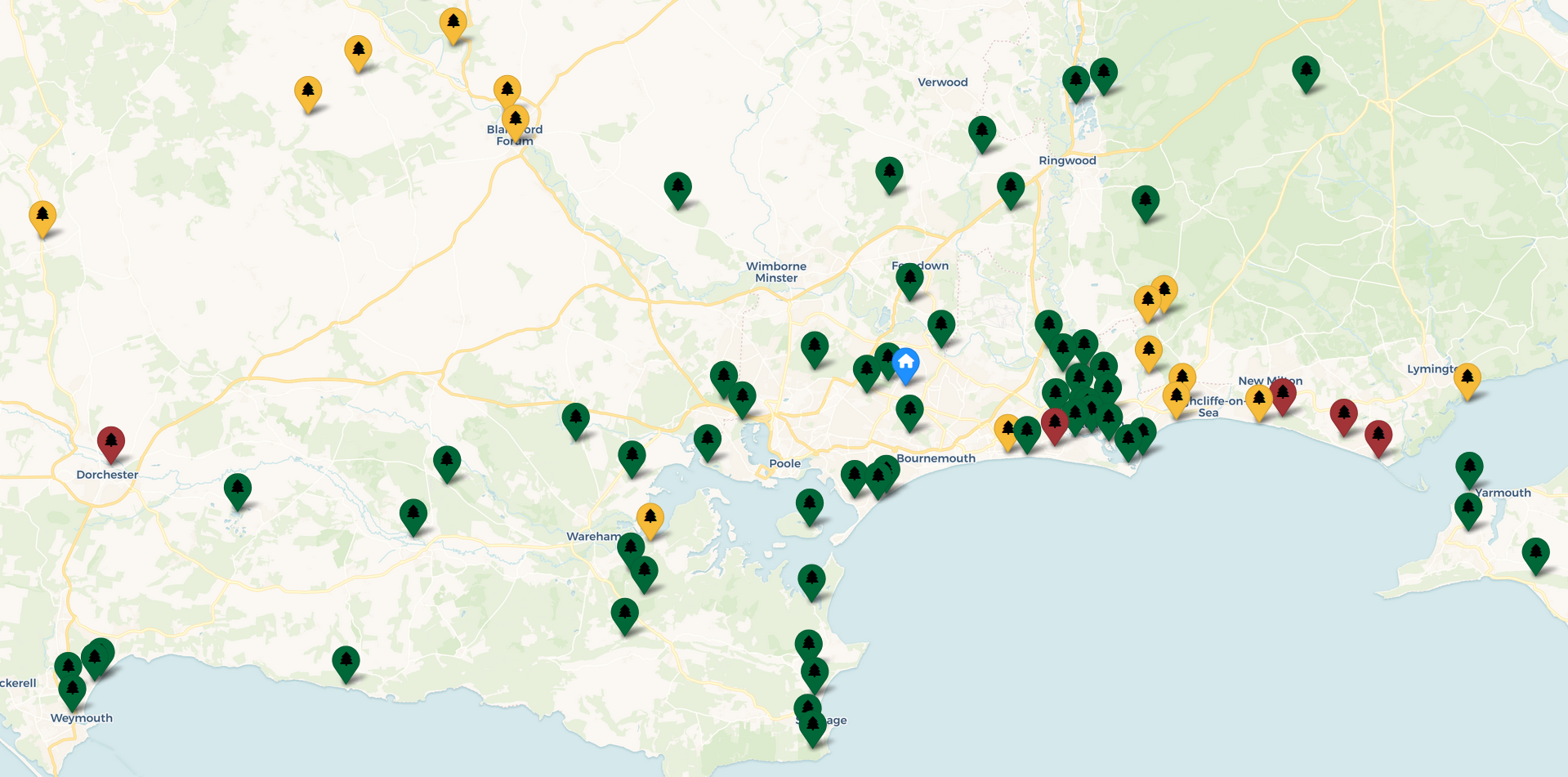 Map of most of the POTA parks I have activated in the last year