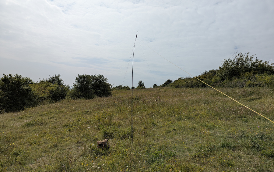 Antenna on the pole in a different field