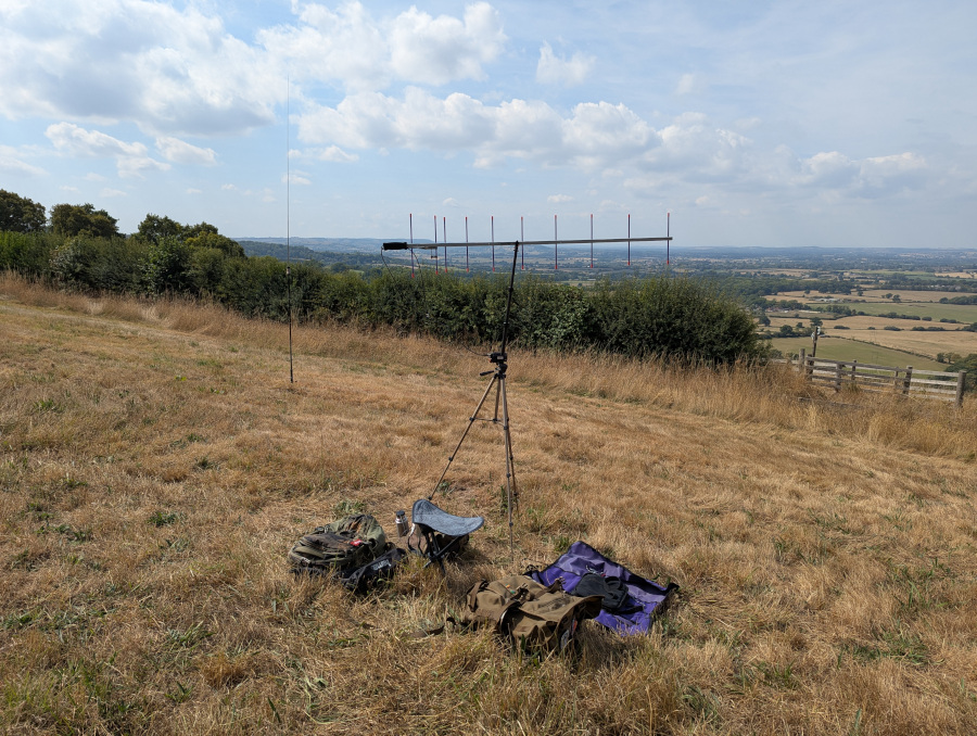 All kit deployed on a dry grassy field