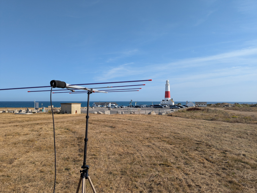 Yagi antenna in front of Portland Bill