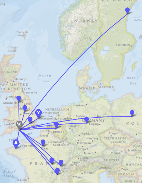 Map of contacts