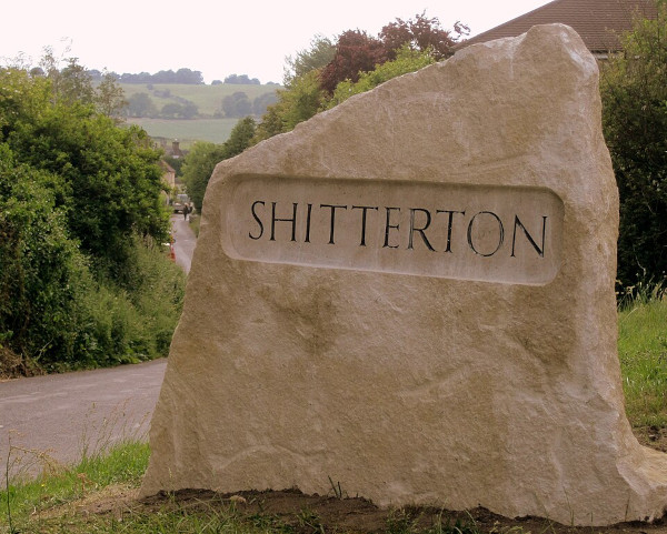 The Shitterton village sign