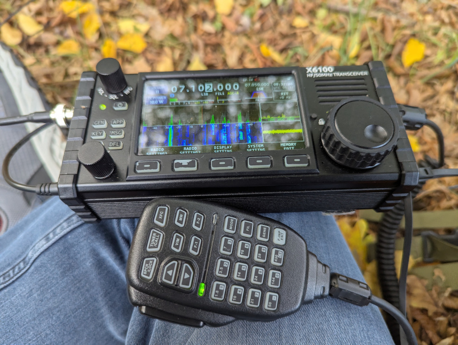 X6100 on my lap, surrounded by fallen leaves