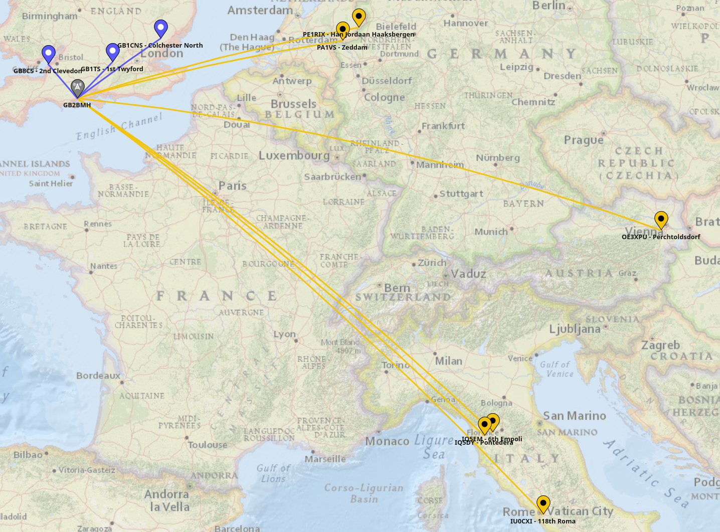 Map of contacts