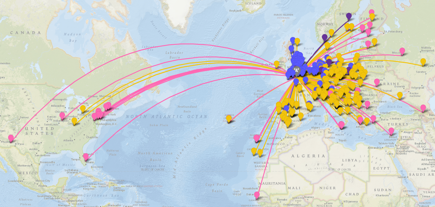 Map of contacts