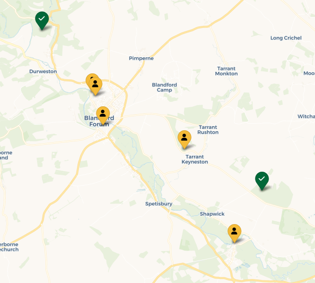 Map of parks not yet activated (yellow)