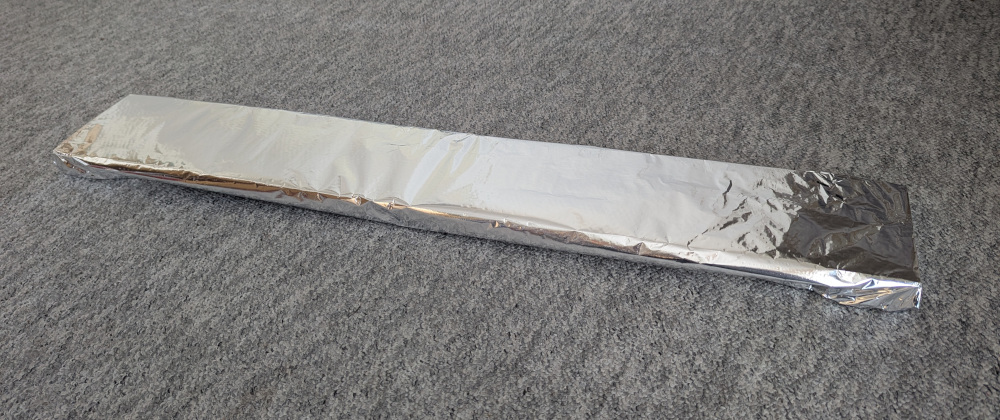 Same board covered in tin foil