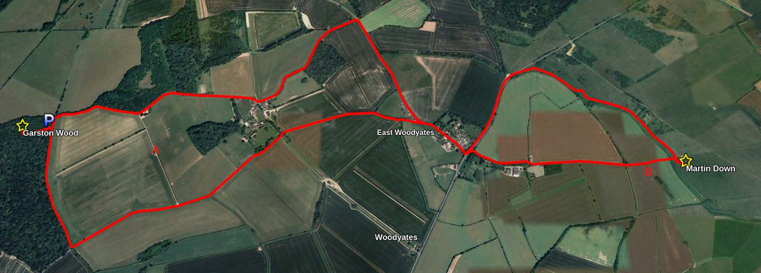 Google Earth view with route overlaid