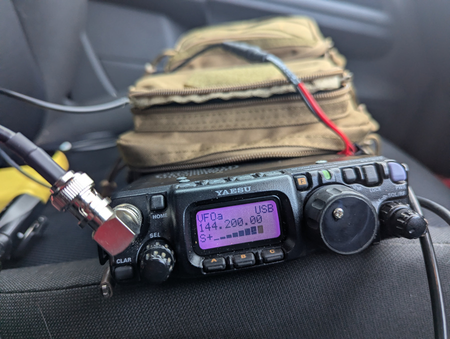 FT-817 on a car seat