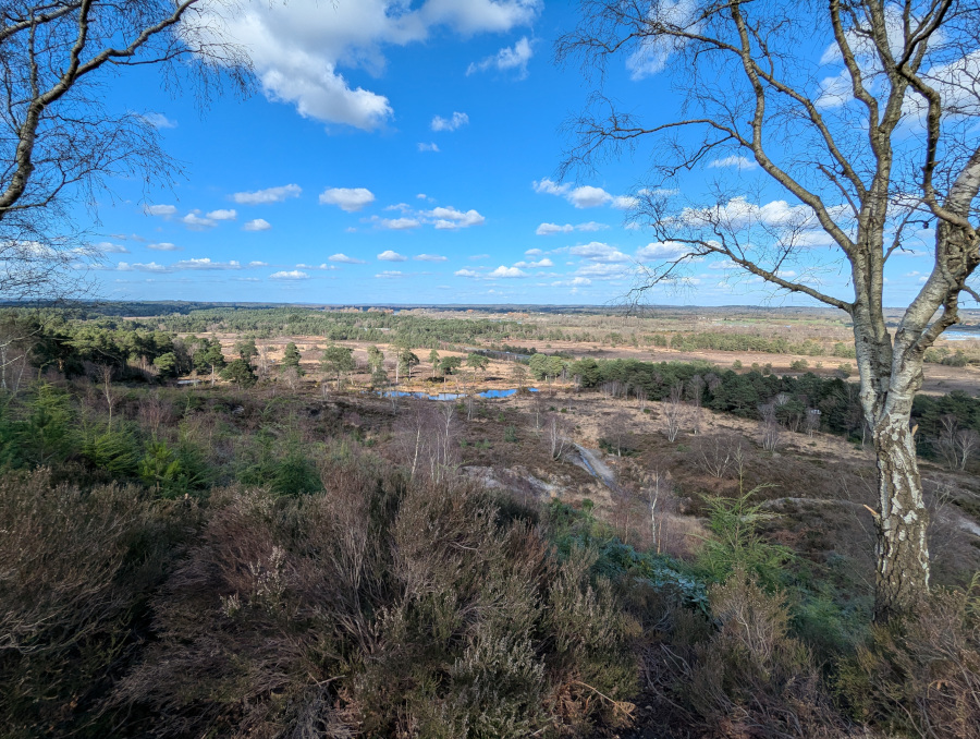 Scenic view over a wide river valley
