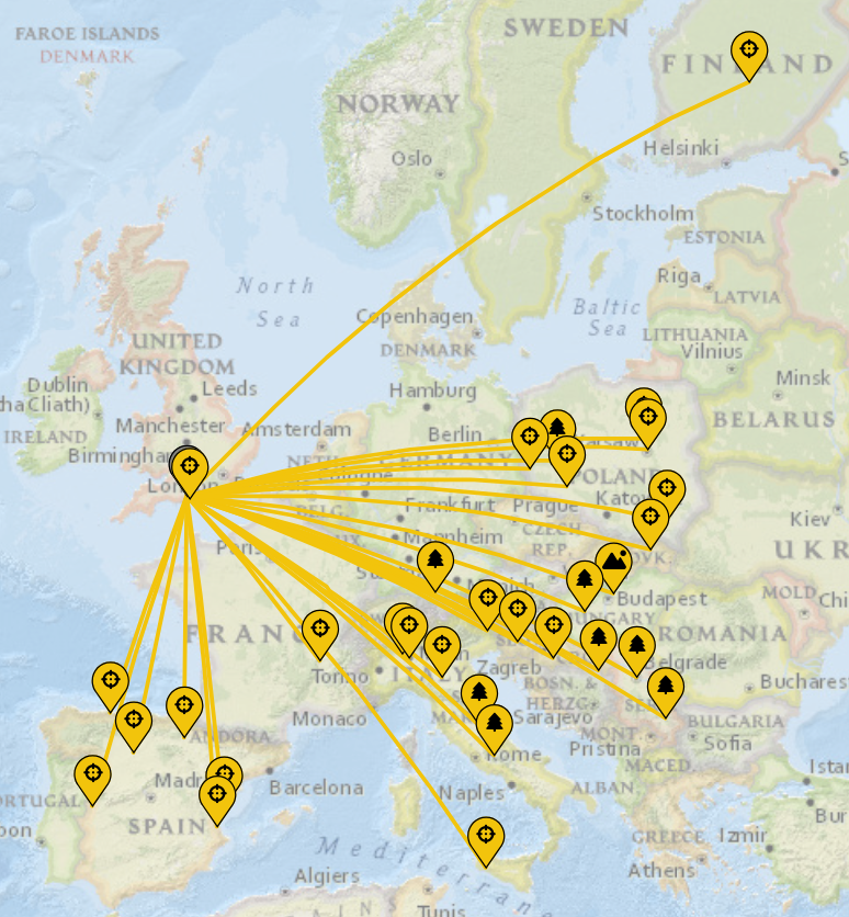 Map of contacts