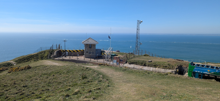 Needles Coastwatch station and surrounding concrete bunker structures