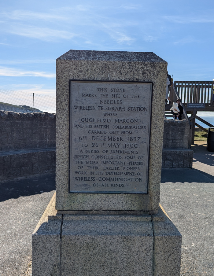 Marconi memorial at Alum Bay