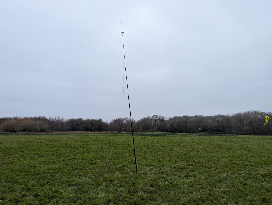 Dipole antenna and pole in a big field