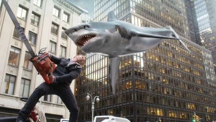 A screenshot from the film 'Sharknado'