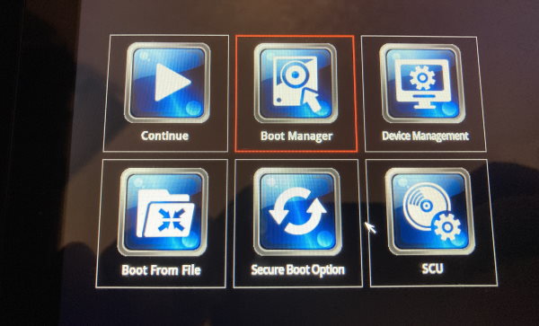 LINX tablet boot menu