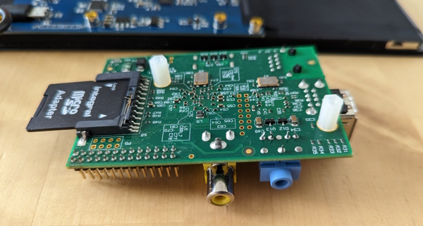 The Pi with spacers attached to the underside