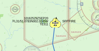 Spitfire ADS-B track