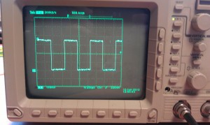 Square Wave on Oscilloscope